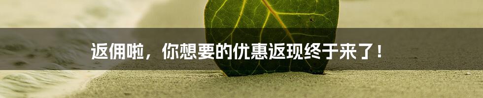 返佣啦，你想要的优惠返现终于来了！