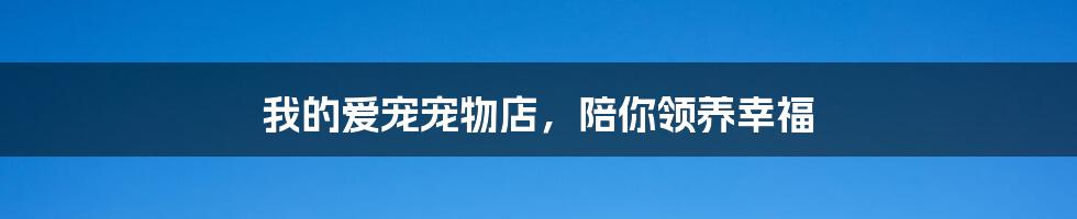 我的爱宠宠物店,陪你领养幸福