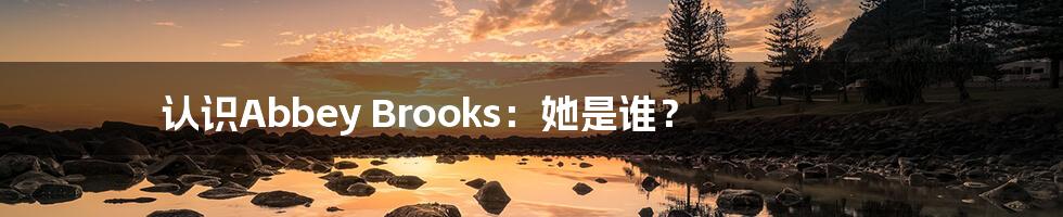 认识Abbey Brooks:她是谁?