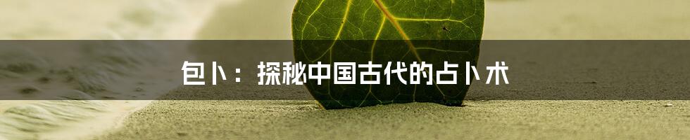 包卜:探秘中国古代的占卜术