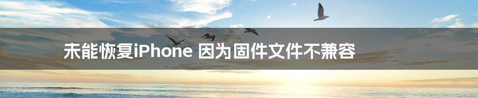 未能恢复iPhone 因为固件文件不兼容