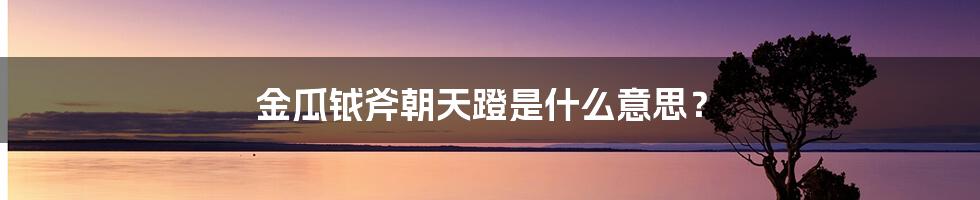 金瓜钺斧朝天蹬是什么意思?