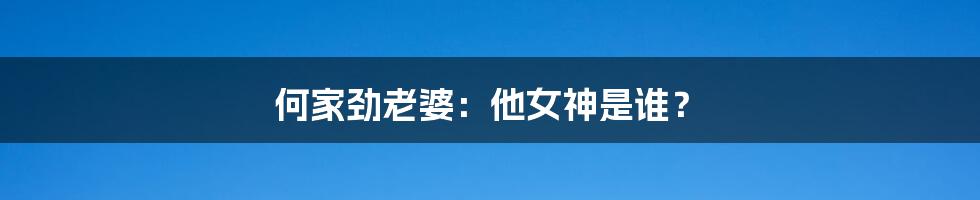 何家劲老婆:他女神是谁?