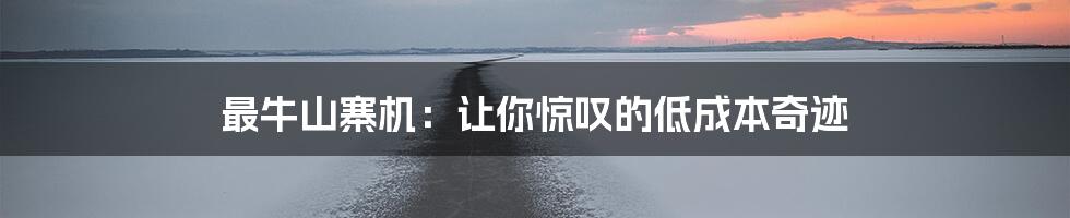 最牛山寨机:让你惊叹的低成本奇迹