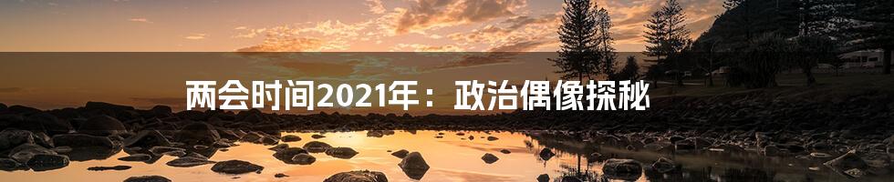 两会时间2021年:政治偶像探秘