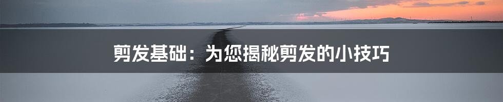 剪发基础:为您揭秘剪发的小技巧