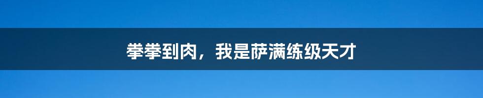 拳拳到肉,我是萨满练级天才