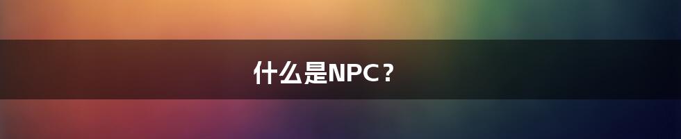 什么是NPC?