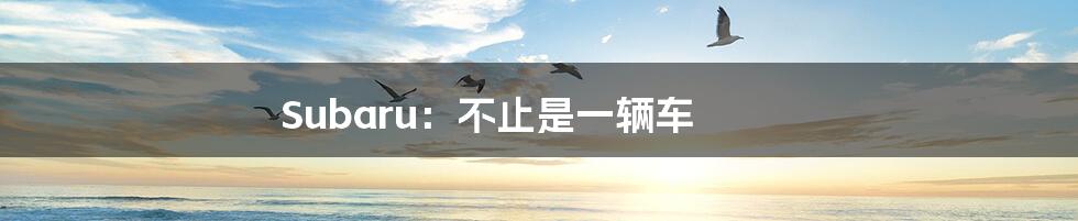 Subaru:不止是一辆车