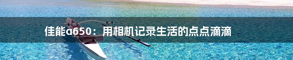 佳能a650：用相机记录生活的点点滴滴