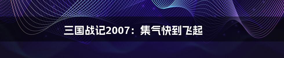 三国战记2007:集气快到飞起