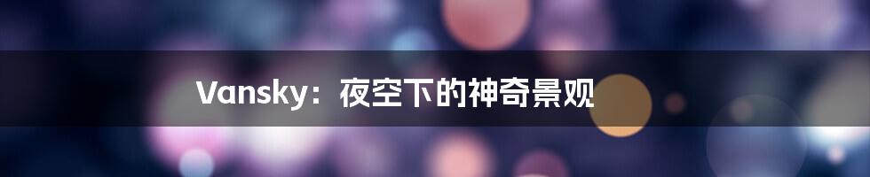 Vansky:夜空下的神奇景观