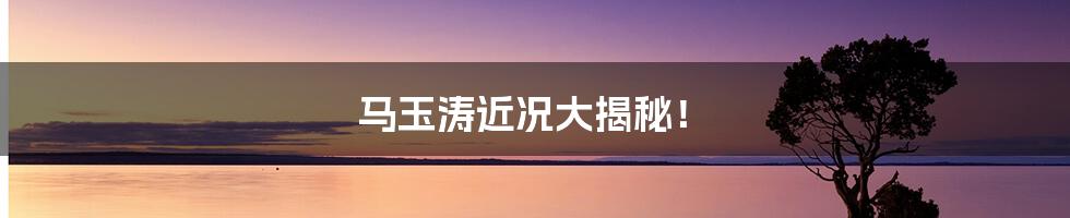 马玉涛近况大揭秘！