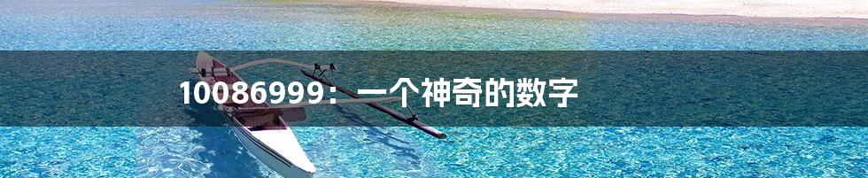 10086999:一个神奇的数字