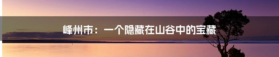 峰州市:一个隐藏在山谷中的宝藏