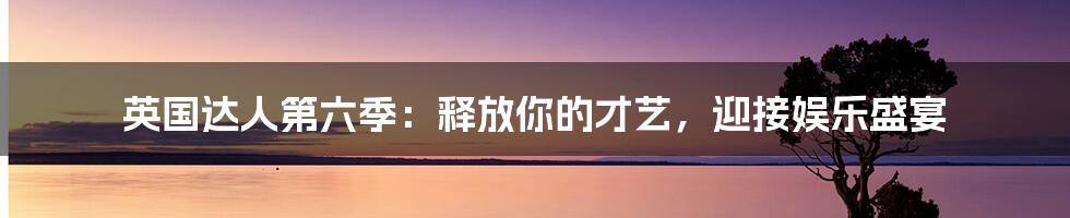 英国达人第六季:释放你的才艺,迎接娱乐盛宴