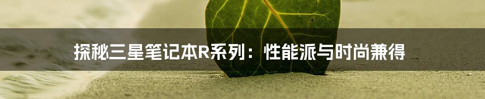 探秘三星笔记本R系列:性能派与时尚兼得