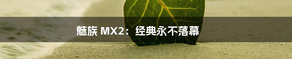 魅族 MX2:经典永不落幕