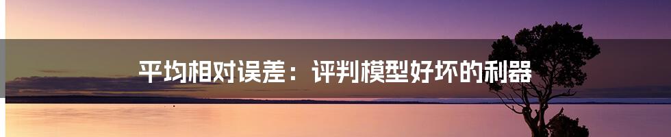 平均相对误差:评判模型好坏的利器
