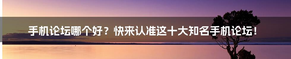 手机论坛哪个好?快来认准这十大知名手机论坛!
