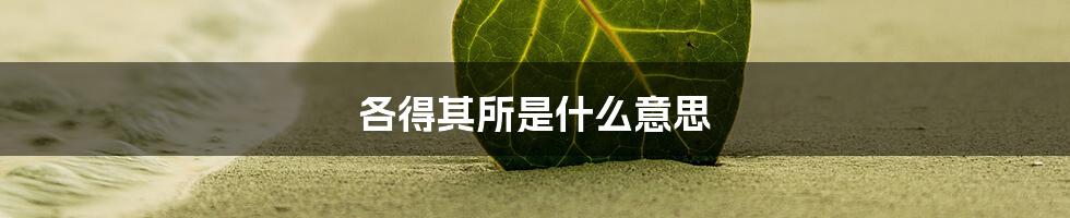 各得其所是什么意思