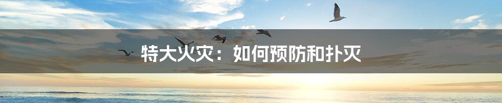 特大火灾:如何预防和扑灭