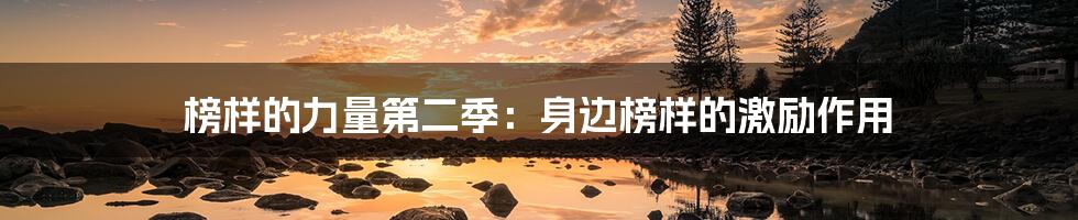 榜样的力量第二季:身边榜样的激励作用