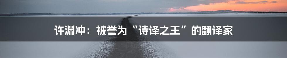许渊冲:被誉为“诗译之王”的翻译家