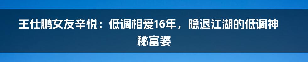 王仕鹏女友辛悦：低调相爱16年，隐退江湖的低调神秘富婆