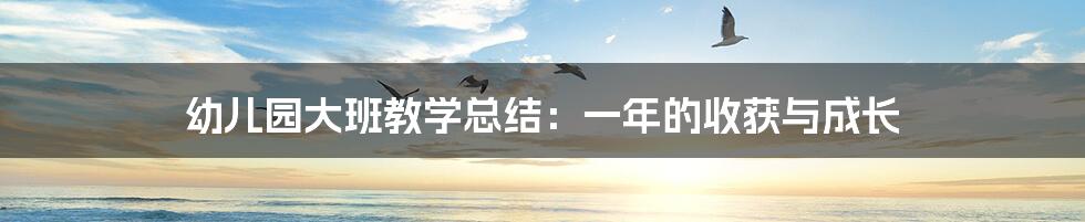 幼儿园大班教学总结：一年的收获与成长