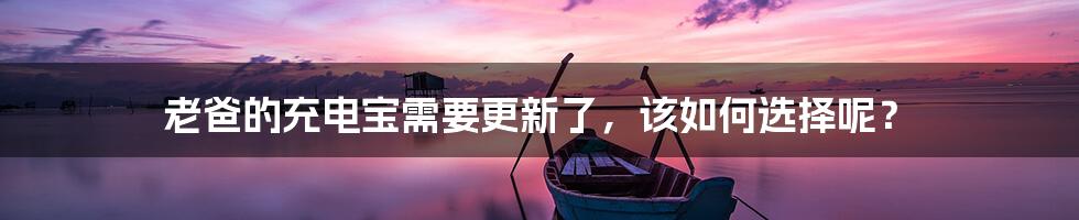 老爸的充电宝需要更新了,该如何选择呢?