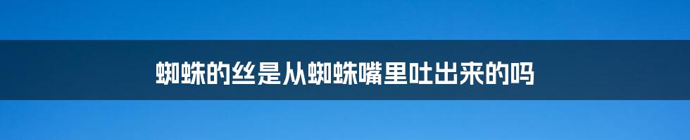 蜘蛛的丝是从蜘蛛嘴里吐出来的吗