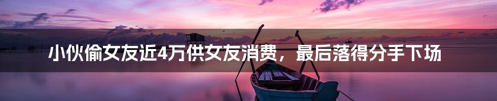 小伙偷女友近4万供女友消费,最后落得分手下场