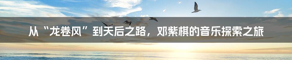 从“龙卷风”到天后之路,邓紫棋的音乐探索之旅