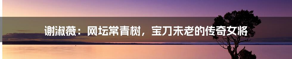 谢淑薇:网坛常青树,宝刀未老的传奇女将