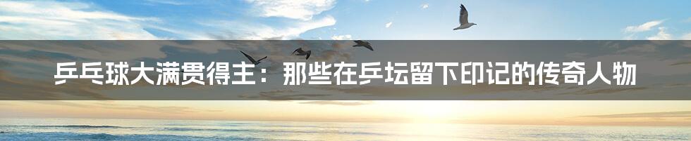 乒乓球大满贯得主:那些在乒坛留下印记的传奇人物