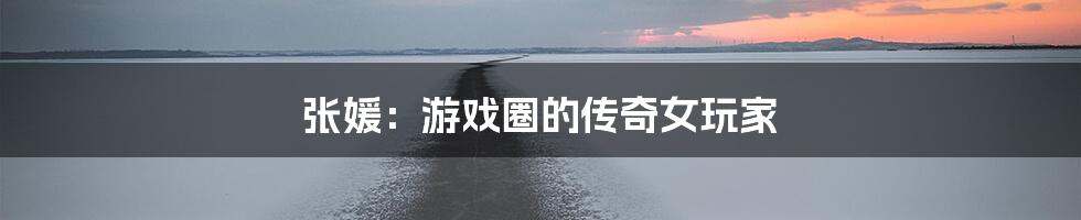 张媛：游戏圈的传奇女玩家