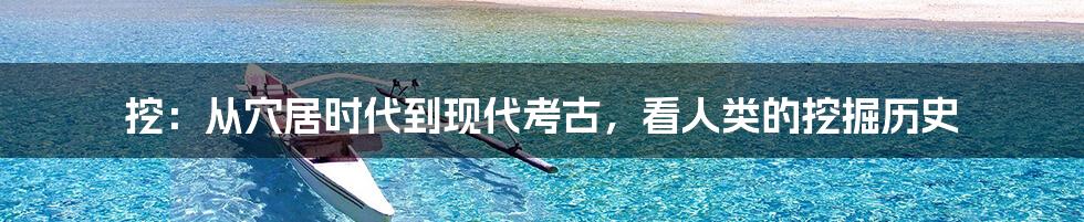 挖:从穴居时代到现代考古,看人类的挖掘历史