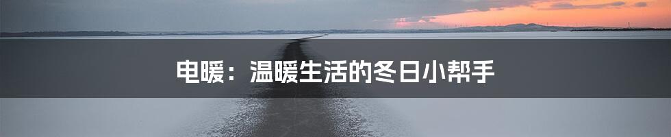 电暖:温暖生活的冬日小帮手