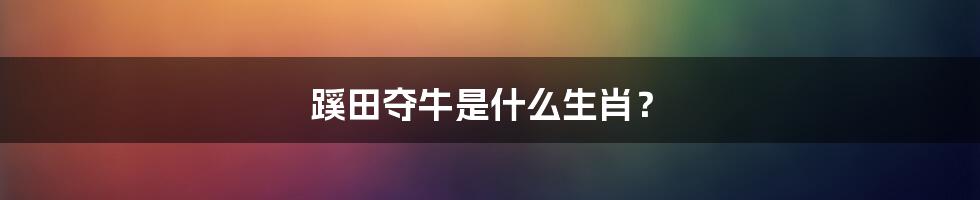 蹊田夺牛是什么生肖?