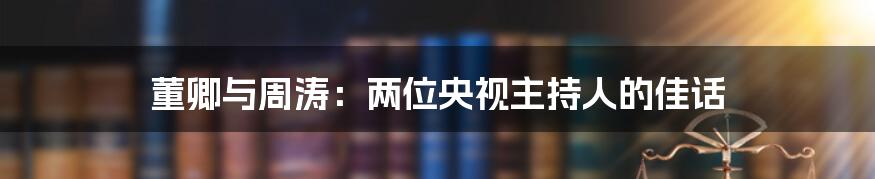 董卿与周涛:两位央视主持人的佳话