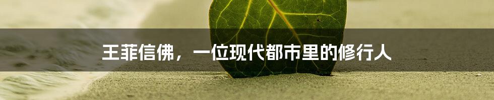 王菲信佛,一位现代都市里的修行人