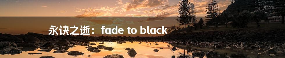 永诀之逝:fade to black