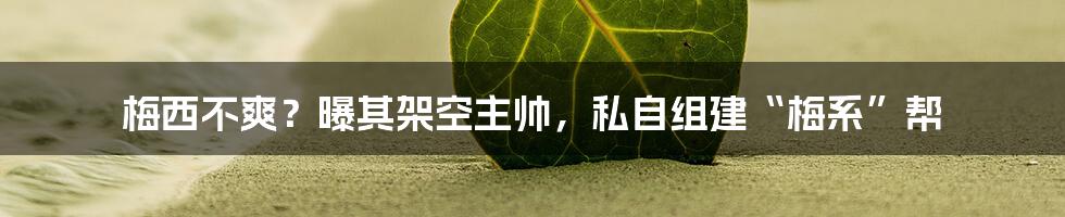 梅西不爽?曝其架空主帅,私自组建“梅系”帮