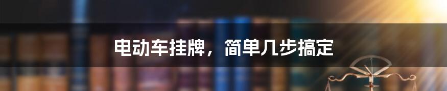 电动车挂牌,简单几步搞定