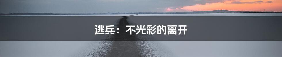 逃兵：不光彩的离开