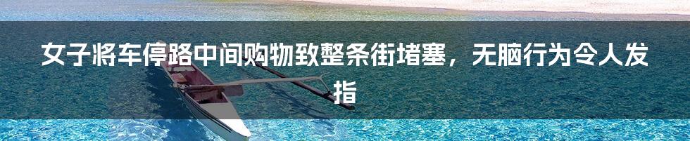 女子将车停路中间购物致整条街堵塞,无脑行为令人发指