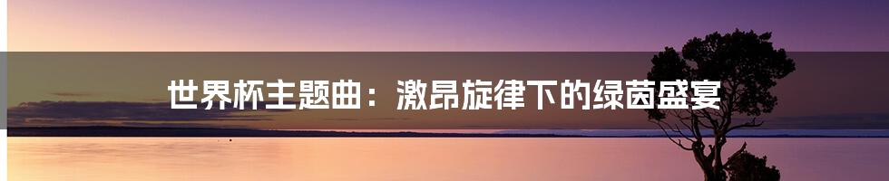 世界杯主题曲:激昂旋律下的绿茵盛宴