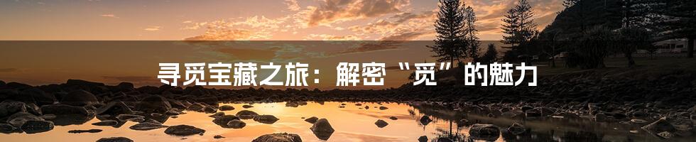 寻觅宝藏之旅：解密“觅”的魅力