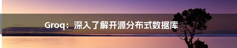 Groq：深入了解开源分布式数据库